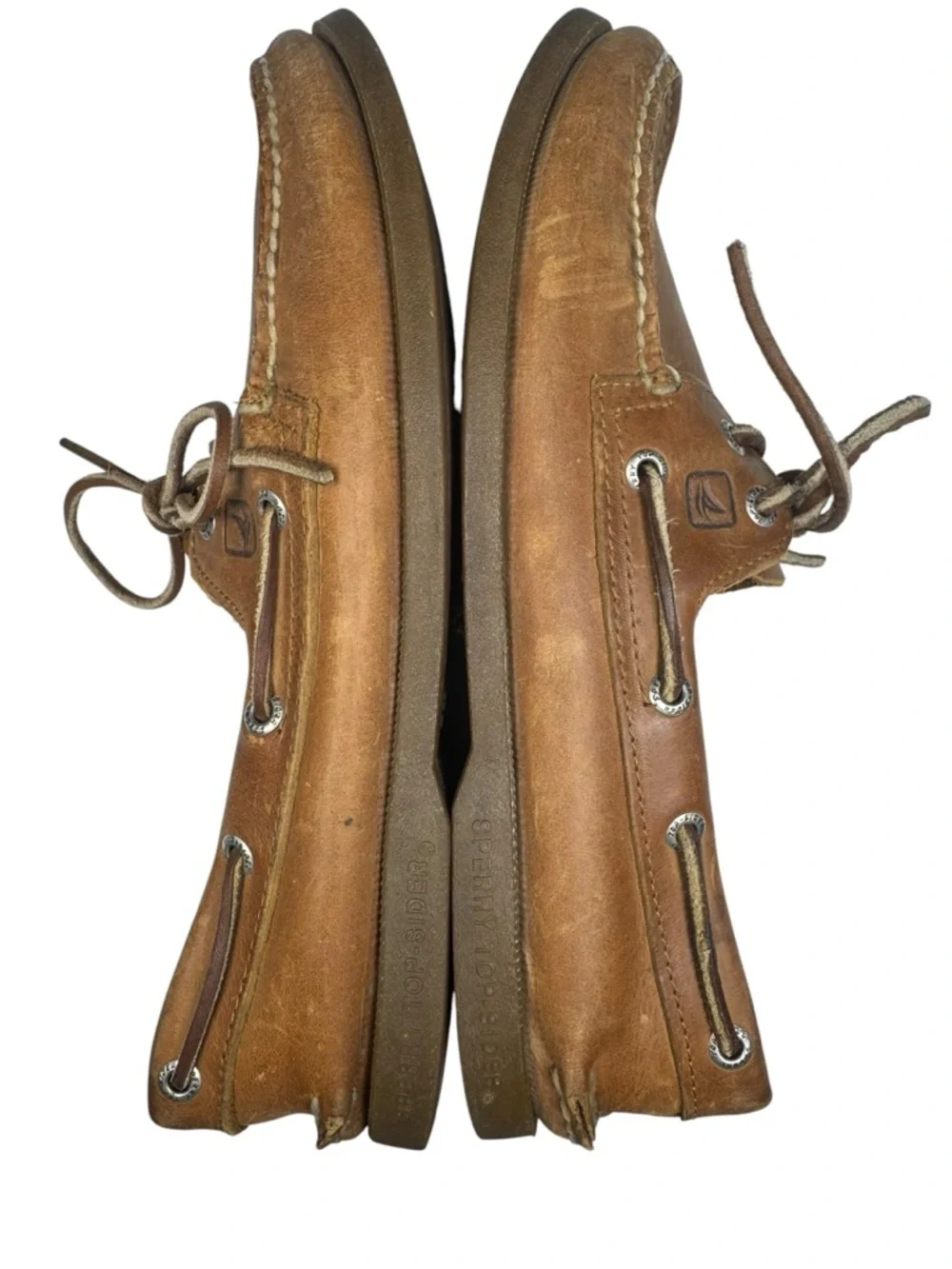 Sperry Original Authentic 2-Eye Slip On Boat Shoes Size 10M Light Brown